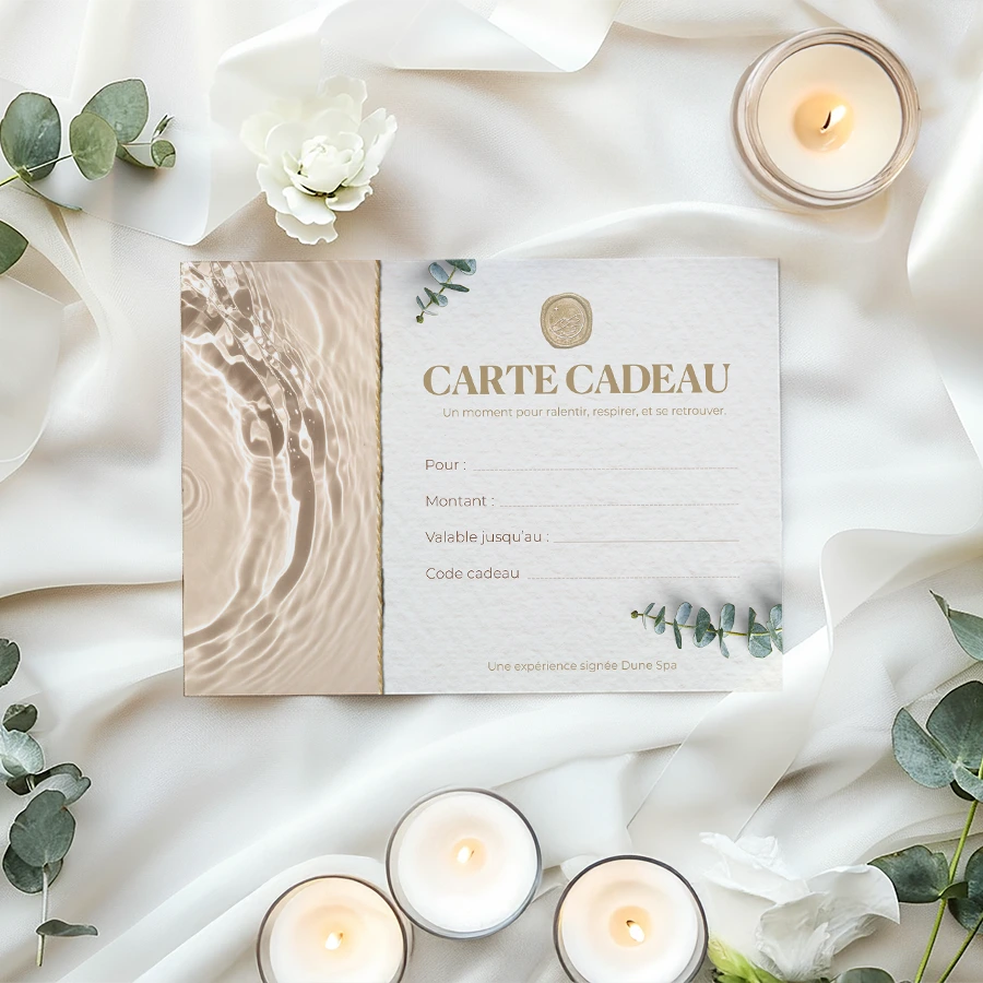 Carte cadeau spa Dune Spa, visuel eau