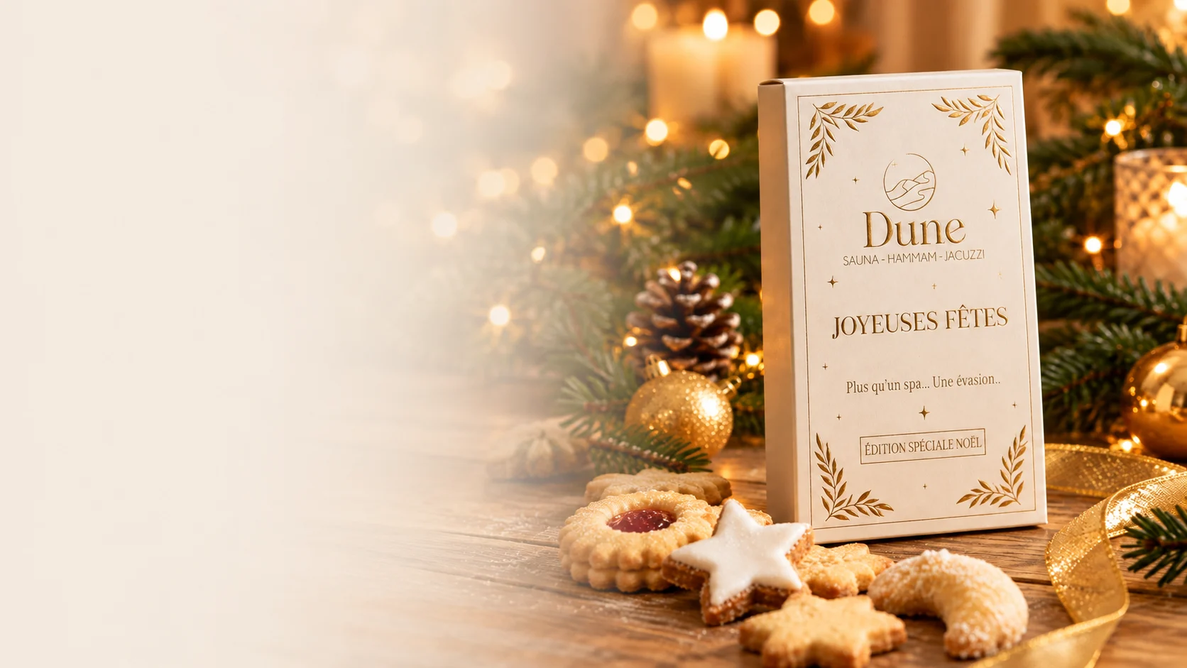 Coffret Noël Dune Spa et bredele alsaciens dans un décor de fête