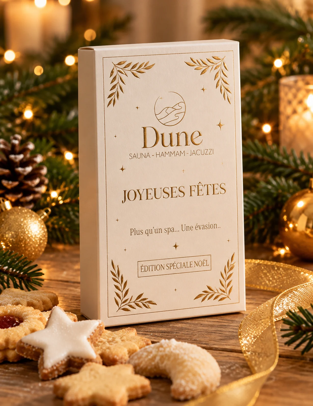 Coffret Cadeau Dune Spa Édition Noël avec des bredele alsaciens
